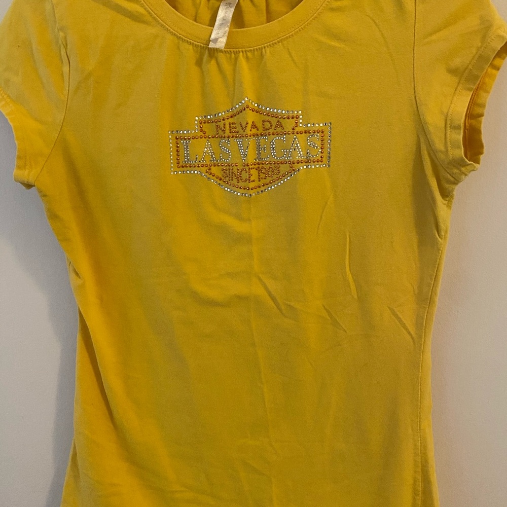 Gold bedazzled ladies Las Vegas T-shirt PLX